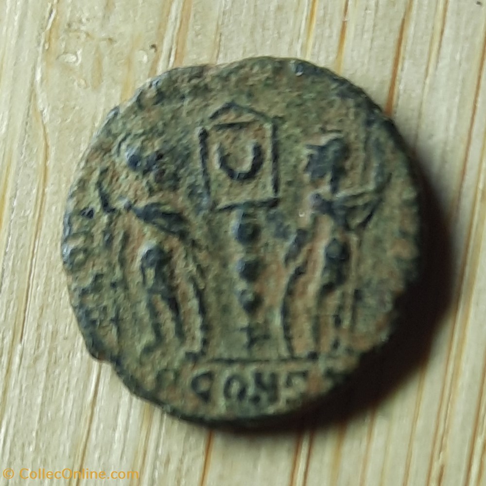 Constantin 2 A/Tete diademee a d R/Soldats face a face +337+338 D14.7 P1.37 RIC 11 (R) monnaie antique av jc ap romaine republicaine imperiale constantin 2 a tete diademee a d r soldats face a face 337 338 d14 7 p1 37 ric 11 r
