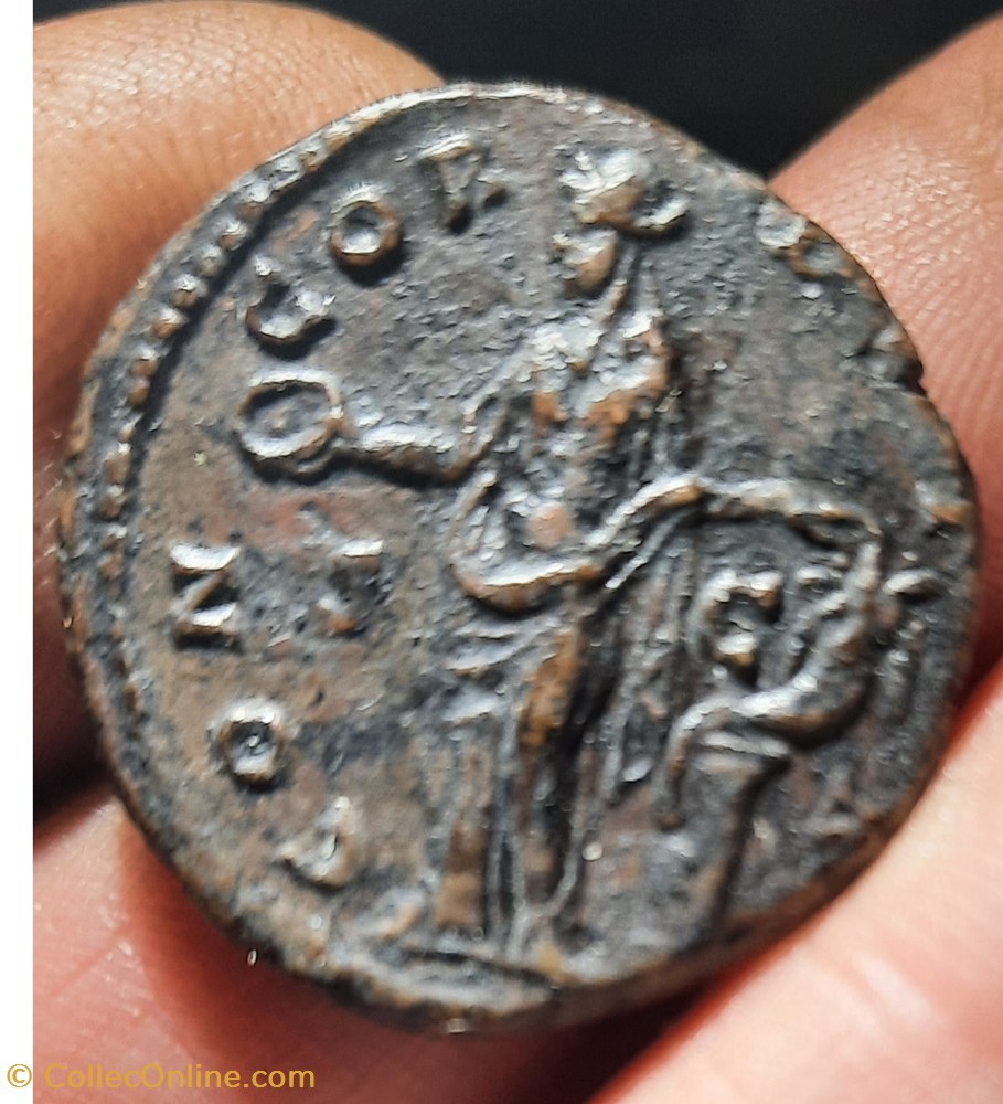 monnaies antiquite av jc ap romaines republicaines imperiales marc aurele a tete nue a d r concorde debout a g d25 3 p11 22g c63 ric 1254 rcv4826