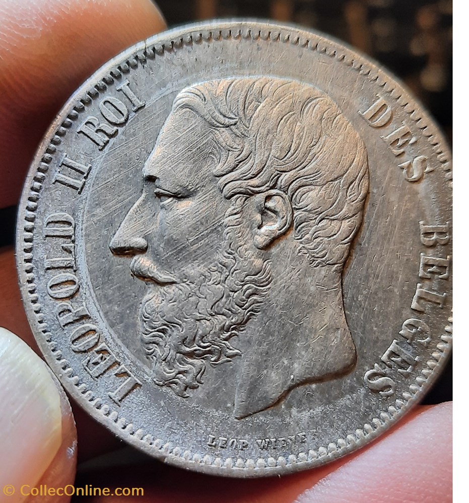 Belgique Leopold 2 A / Tete nue a g R /Ecu couronne D37.3 P24.98g KM 19/24 monnaies monde belgique leopold 2 a tete nue a g r ecu couronne d37 3 p24 98g km 19 24