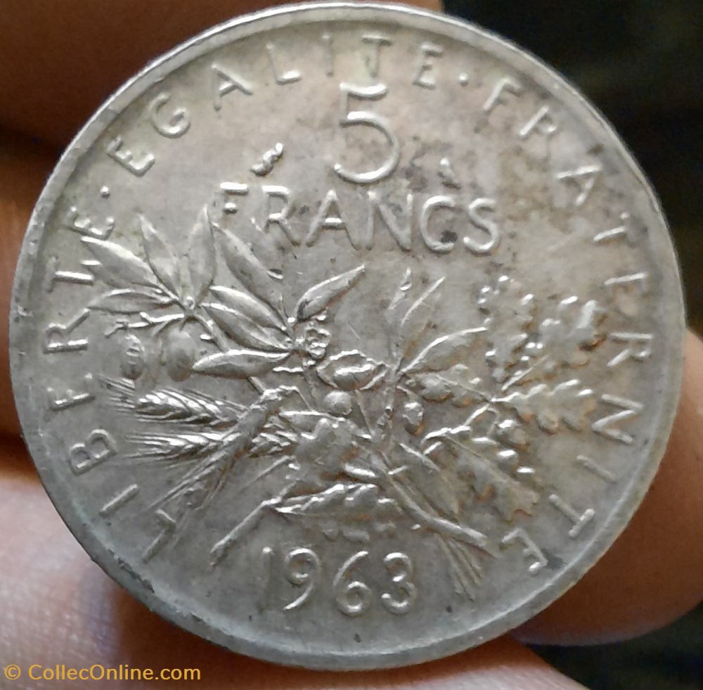 Cinquieme Republique 5 francs Semeuse monnaies monde france cinquieme republique 5 francs semeuse