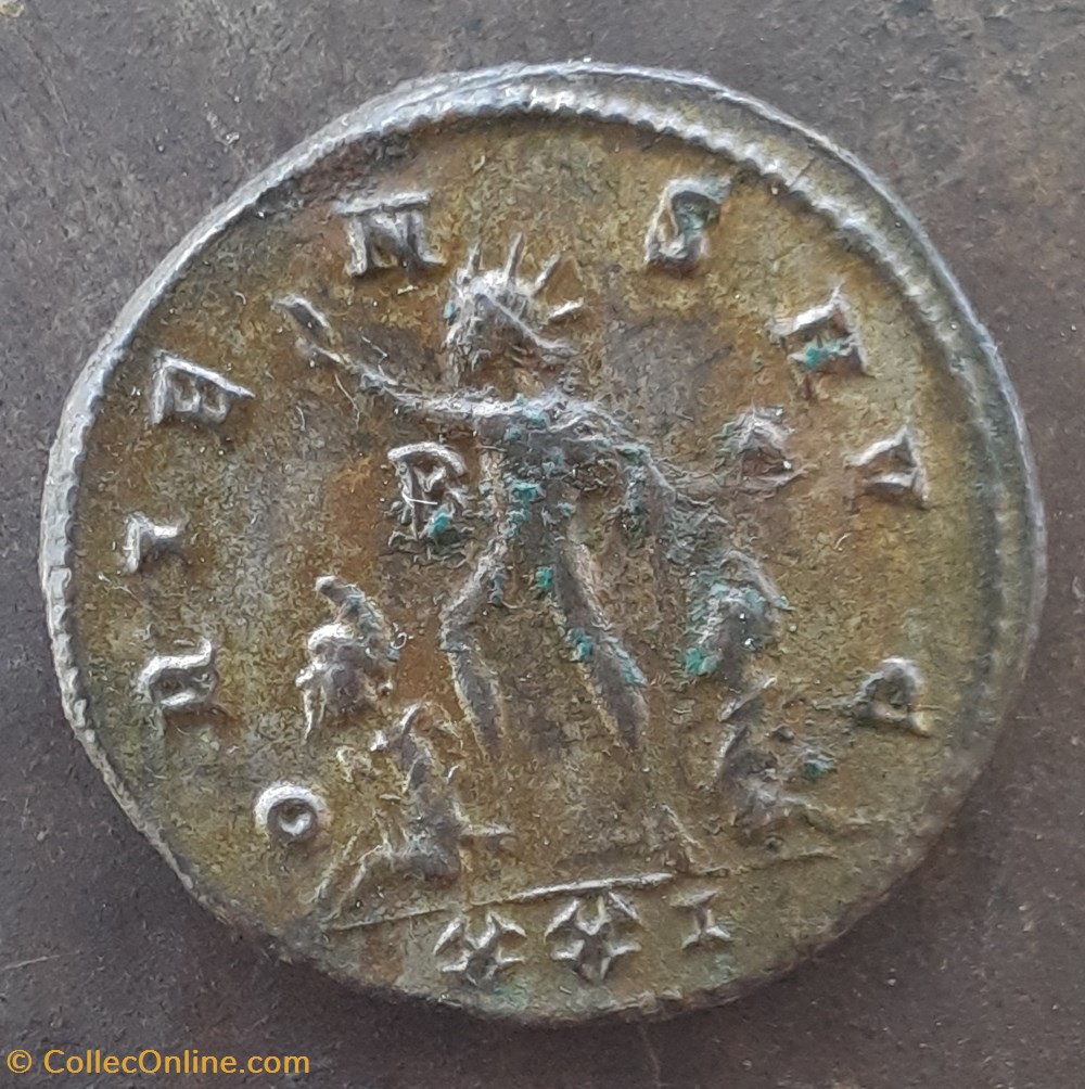Aurelien A/Buste radie a d R/Soleil et captifs +274+276 RIC 5 C159 monnaies antiquite av jc romaines republicaines imperiales aurelien a buste radie a d r soleil et captifs 274 276 ric 5 c159