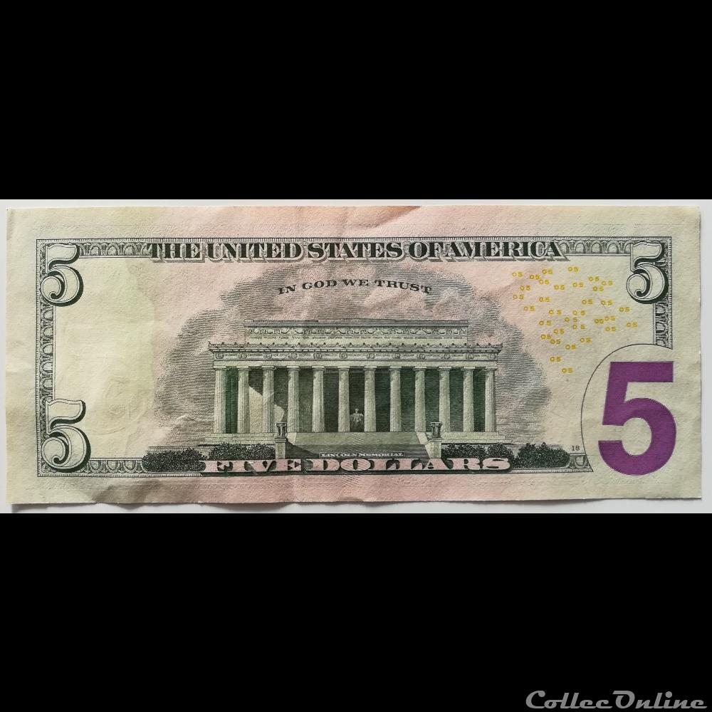 etat uni de necessite billet 5 dollars 2006