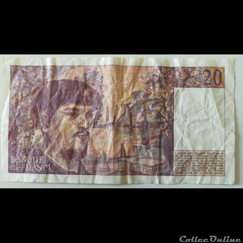 Billet de 20 Francs 1993 france banque xxe billet de 20 francs 1993
