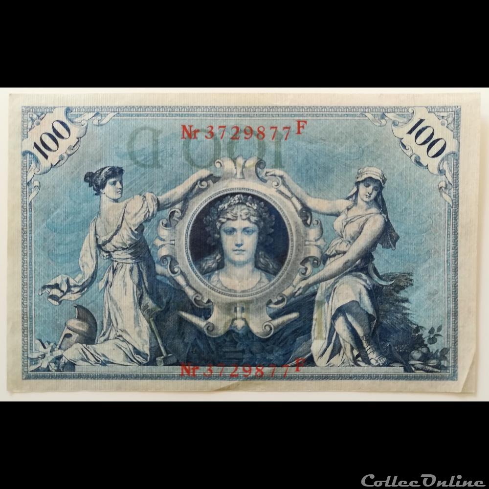 100 Reichmarks février 1908 billet allemagne banque de france xxe 100 reichmarks fevrier 1908