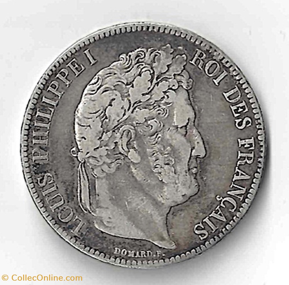 Louis Philippe I, 5 Francs tête laurée monnaie france moderne louis philippe i 5 francs tete lauree