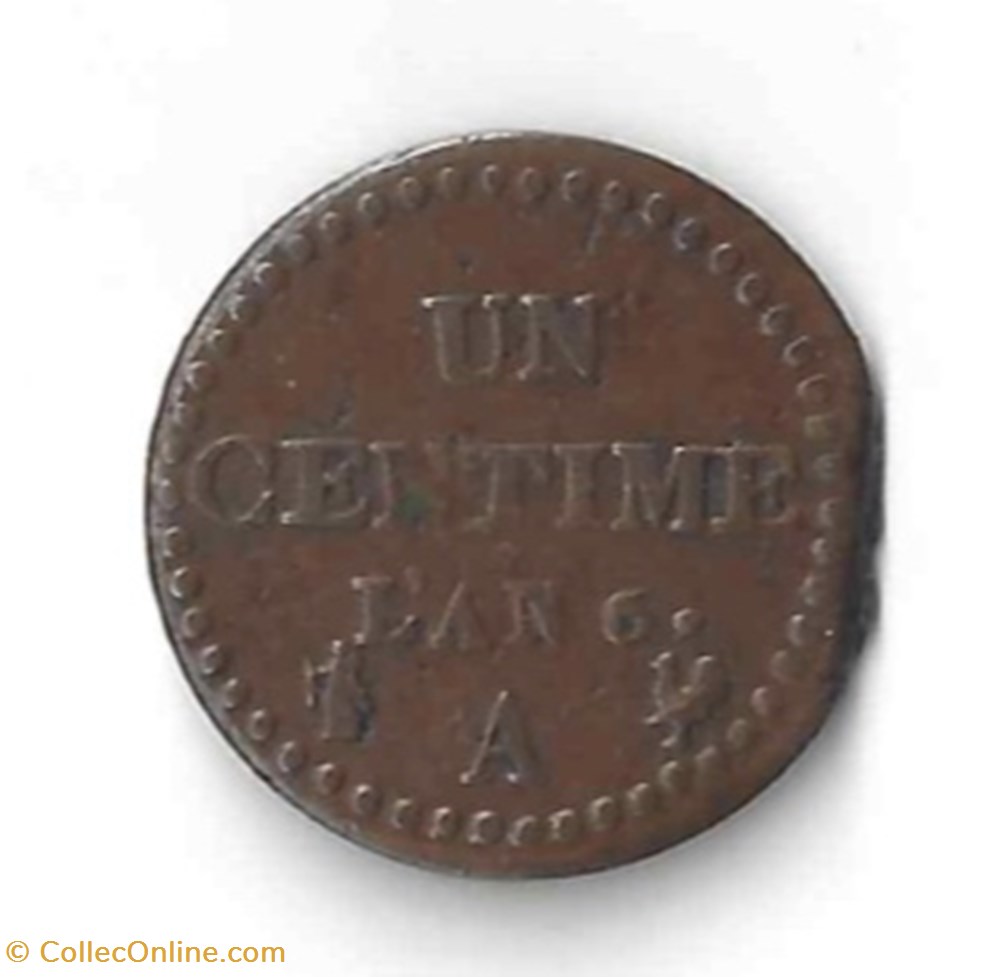 Première République, 1 Centime Dupré an 6 (1798) monnaie france moderne premiere republique 1 centime dupre an 6 1798