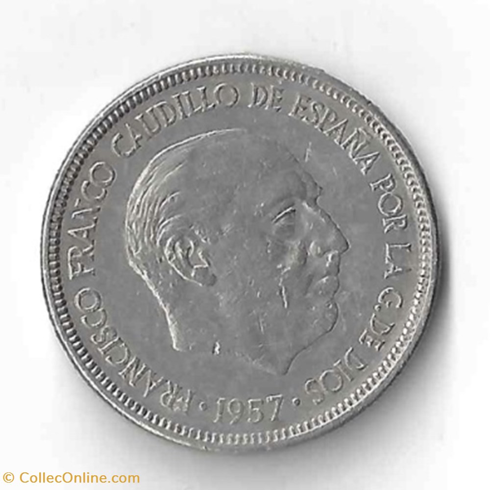Francisco Franco, 5 Pesetas monnaie monde espagne francisco franco 5 pesetas