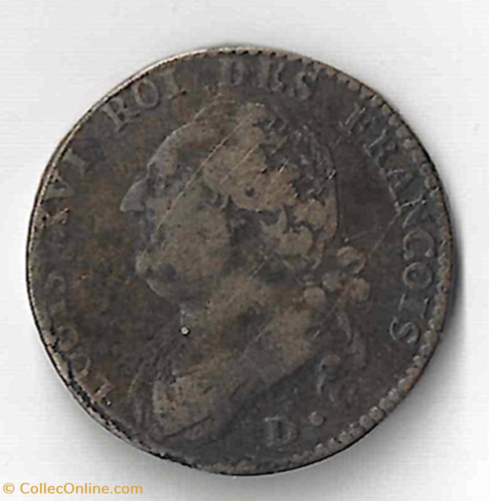Louis XVI, 12 deniers dits "au faisceau", type François monnaie france moderne louis xvi 12 deniers dits au faisceau type francois