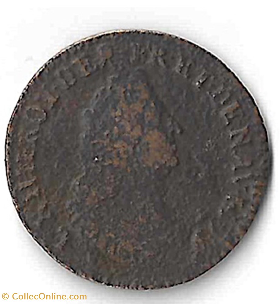 Louis XIV, Liard de France au buste âgé monnaie royale louis xiv liard de france au buste age