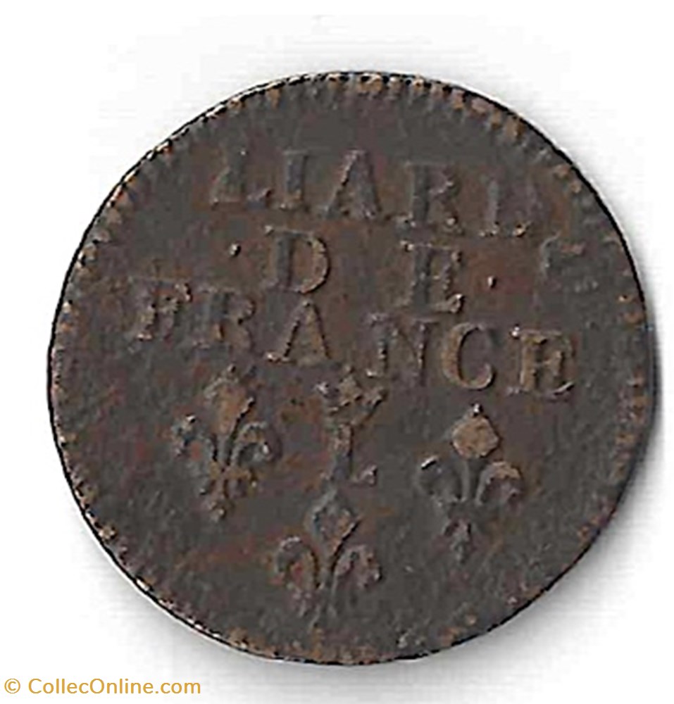 Louis XIV, Liard de France au buste âgé monnaie royale louis xiv liard de france au buste age