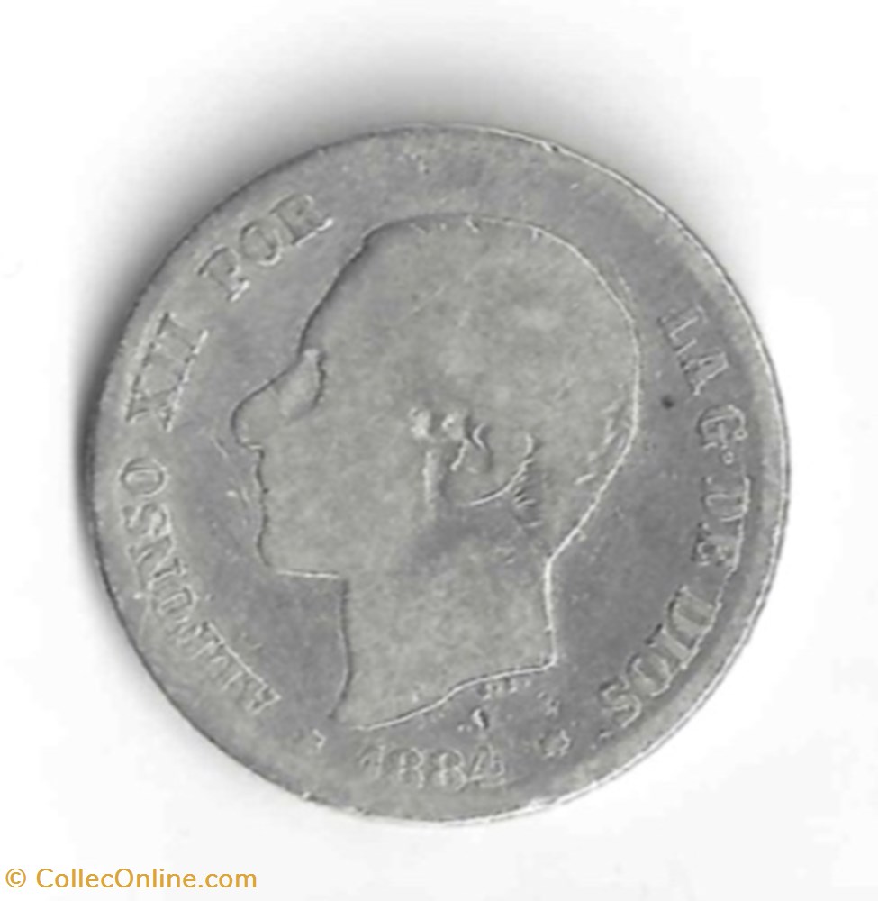 monnaie monde espagne alfonso xii 2 pesestas