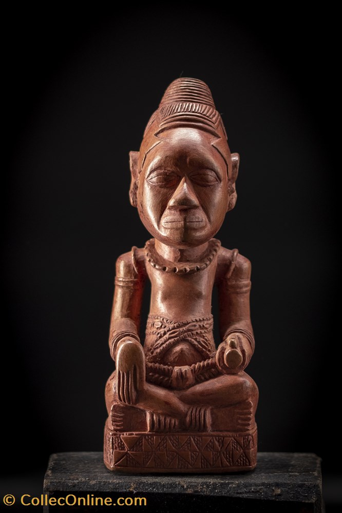 Roi Kuba Congo couleur orange art antiquites africain statuettes roi kuba congo couleur orange