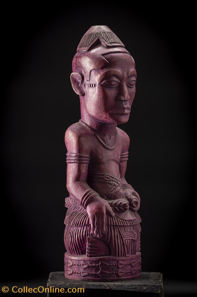 roi Bushoong Kuba "Ndop" Congo couleur mauve art antiquite africain statuette roi bushoong kuba ndop congo couleur mauve