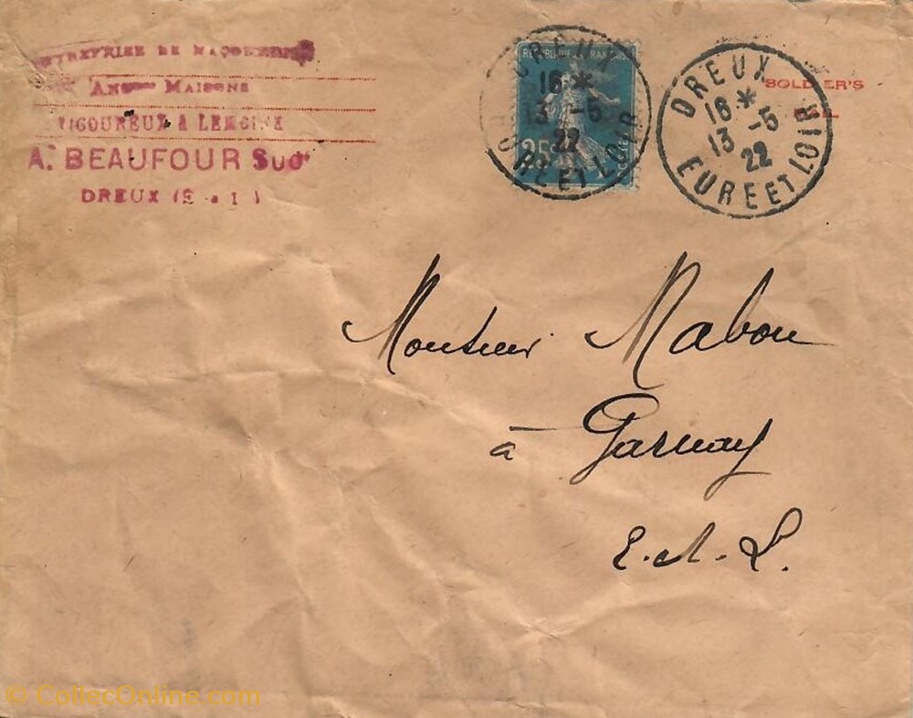 Enveloppe Entreprise de maçonnerie A. Beaufour cartes postales europe france enveloppe entreprise de maconnerie a beaufour