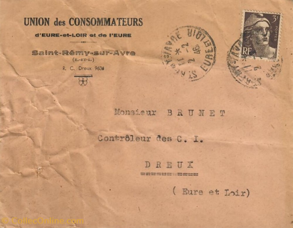 cartes postales europe france enveloppe union des consommateurs eure et loir et de eure