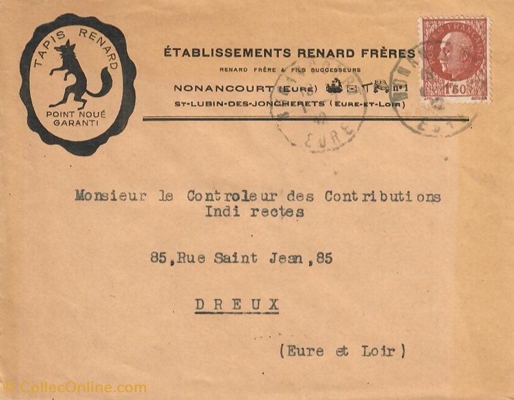 cartes postales europe france enveloppe etablissements renard freres