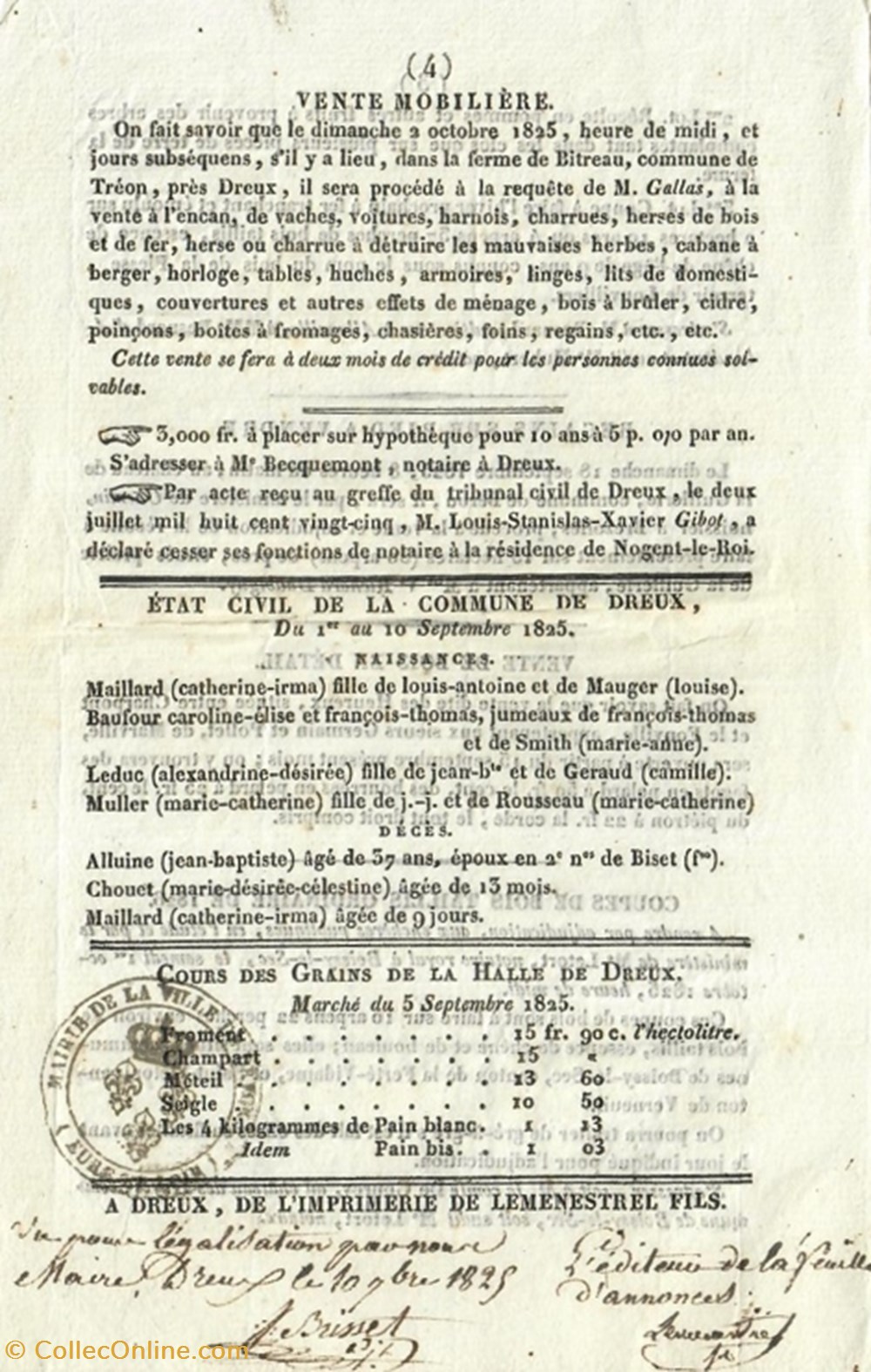 Feuilles d'annonces des actes judiciaires et avis divers des villes et arrondissement de Dreux 3 documents anciens decrets lois feuilles annonces des actes judiciaires et avis divers des villes et arrondissement de dreux