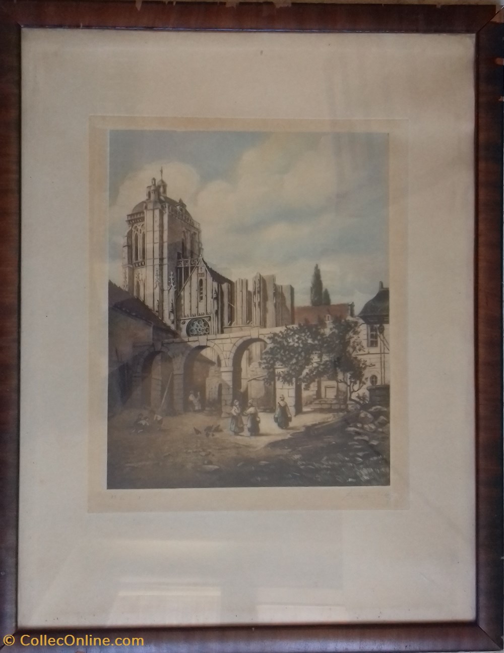 Église Saint-Pierre et arcades de l'ancienne Maison des Aides à Dreux art antiquites estampes gravures eglise saint pierre et arcades de ancienne maison des aides a dreux