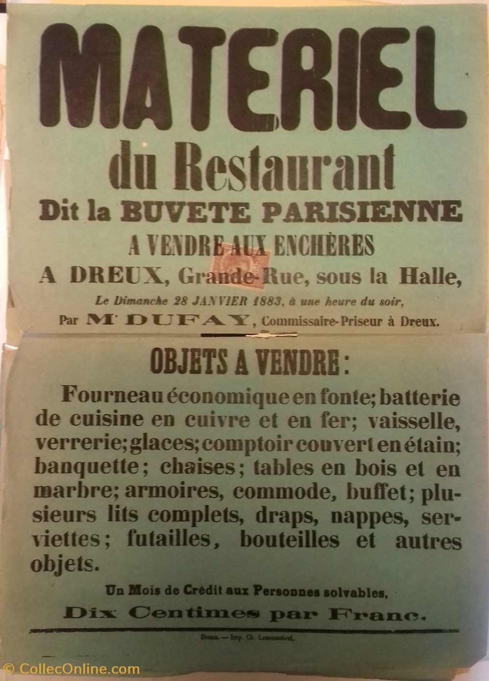 Vente de matériel de restaurant documents anciens affiches institutionnelle vente de materiel de restaurant