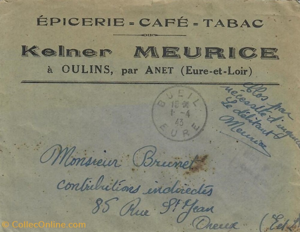Enveloppe Épicerie Kelner Meurice cartes postales europe france enveloppe epicerie kelner meurice
