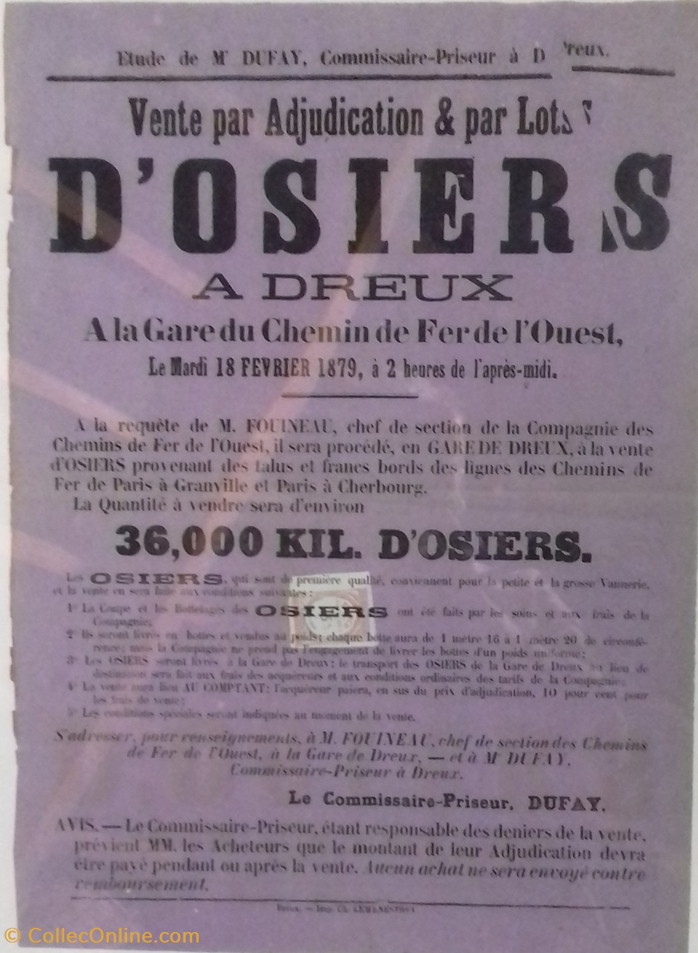 documents anciens affiches institutionnelle vente osiers