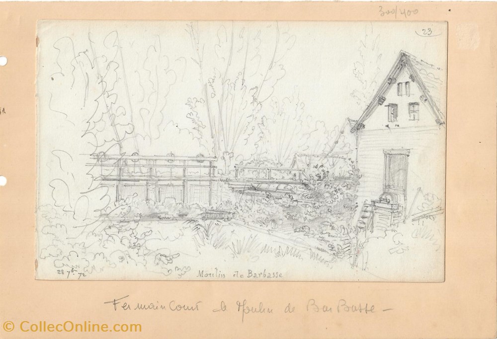 art antiquites peintures dessins fermaincourt le moulin de barbasse