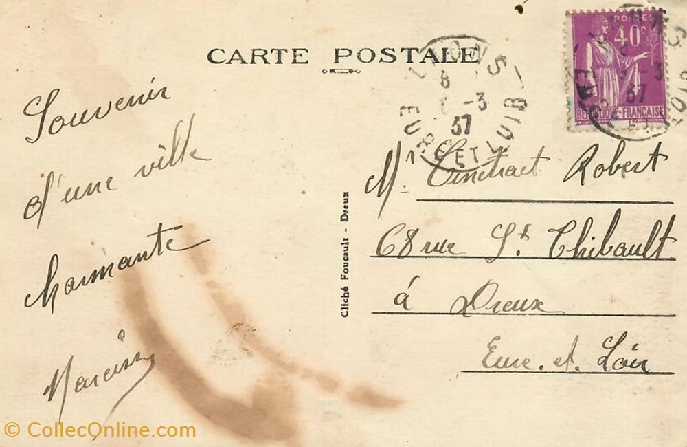 cartes postales europe france la place de eglise a laons