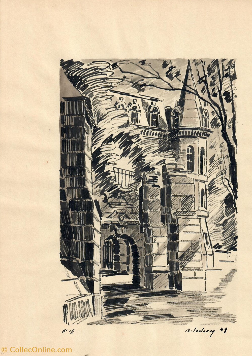 Entrée du château de Dreux et l'Evêché art antiquites peintures dessins entree du chateau de dreux et eveche