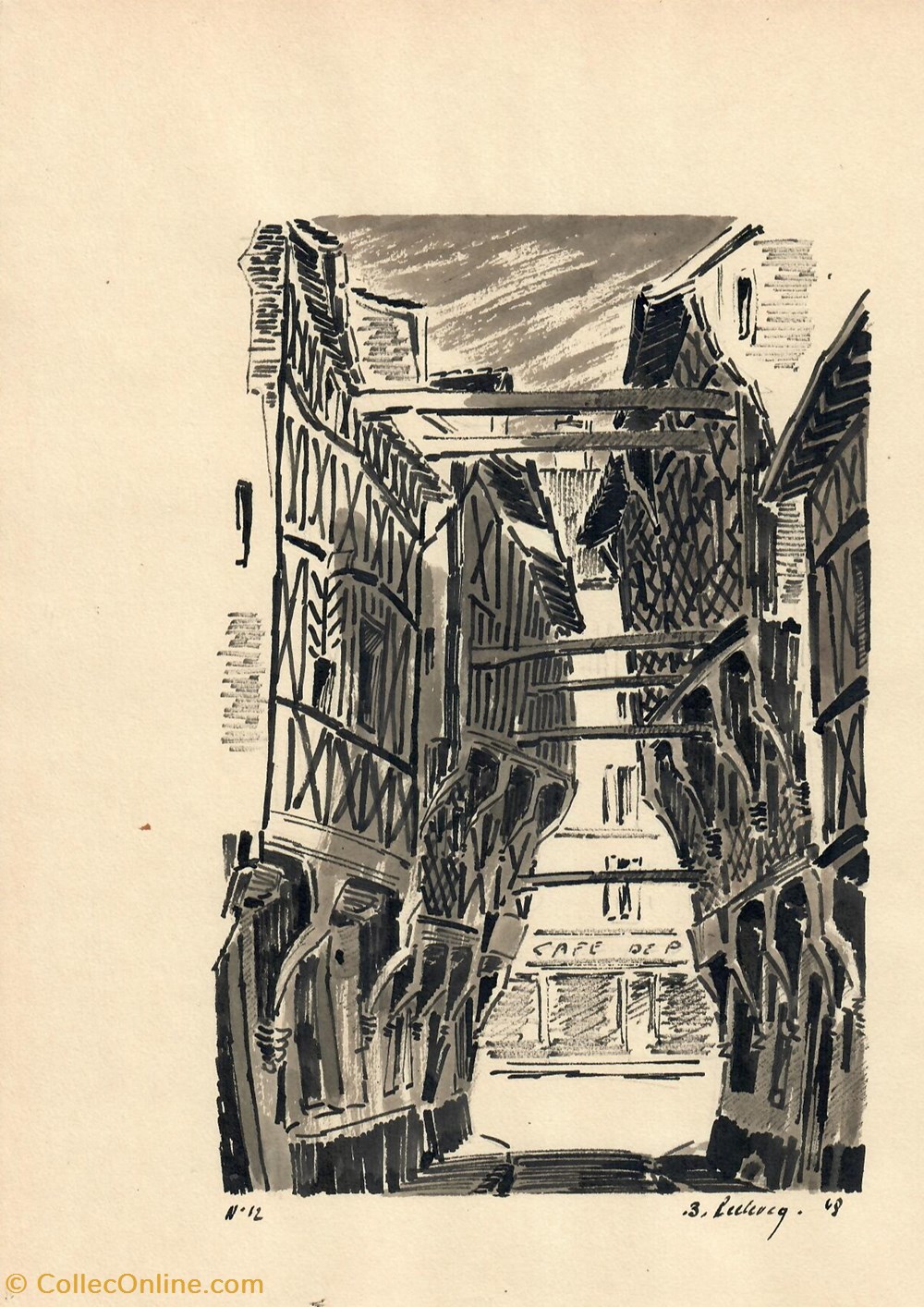 Rue Illiers et les maisons à pans de bois art antiquites peintures dessins rue illiers et les maisons a pans de bois