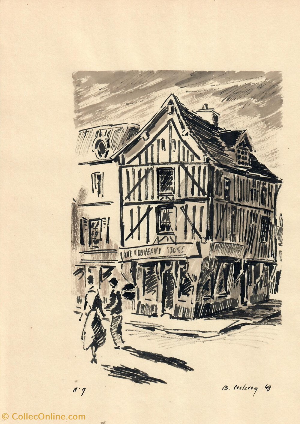 Maison à pans de bois à l'angle des rues Rotrou et Saint-Pierre art antiquites peintures dessins maison a pans de bois a angle des rues rotrou et saint pierre