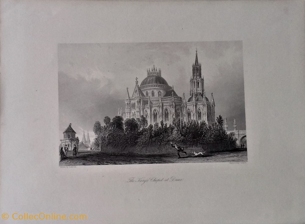 The King's Chapel at Dreux art antiquites estampes gravures the king s chapel at dreux