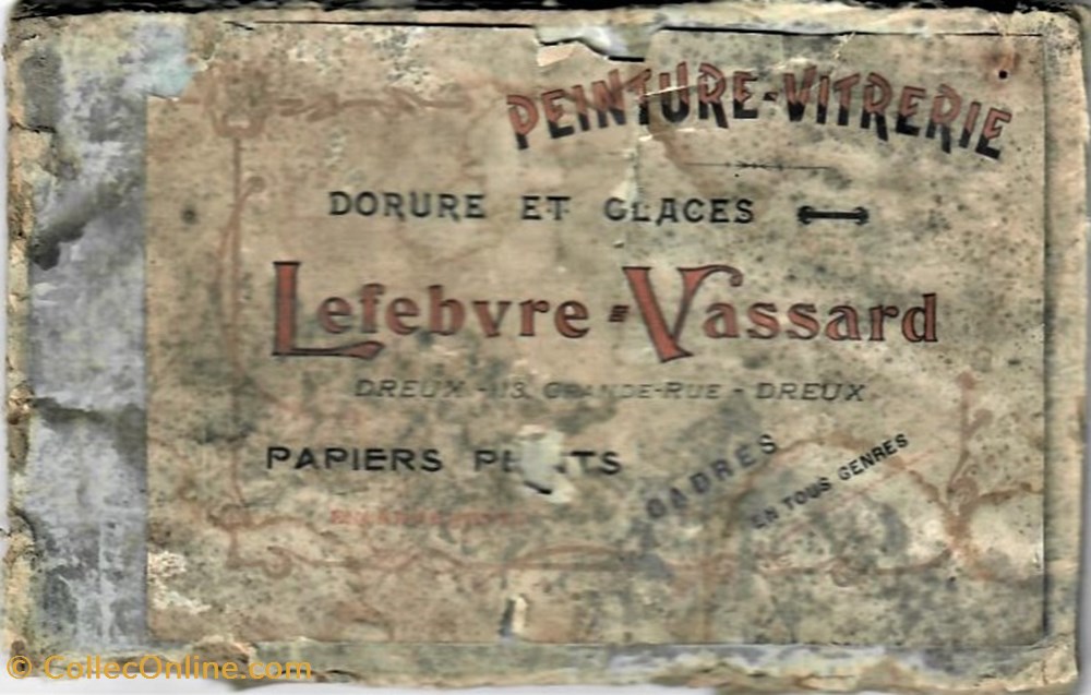 Carte de visite Peinture-Vitrerie Lefebvre-Vassard documents anciens cartes carte de visite peinture vitrerie lefebvre vassard