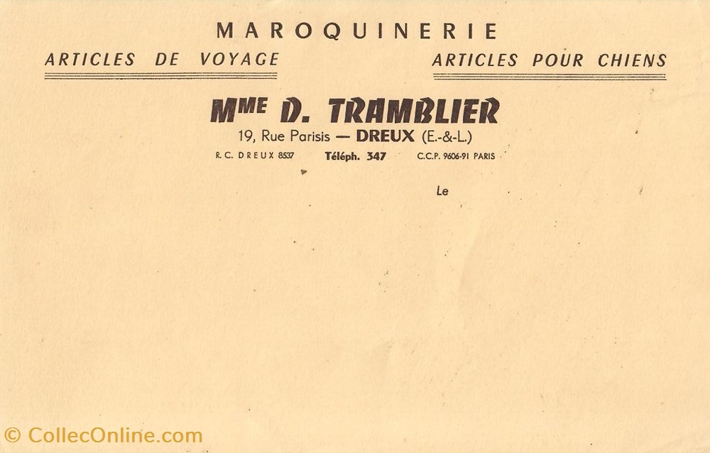 Maroquinerie D. Tramblier documents anciens factures commerciaux maroquinerie d tramblier