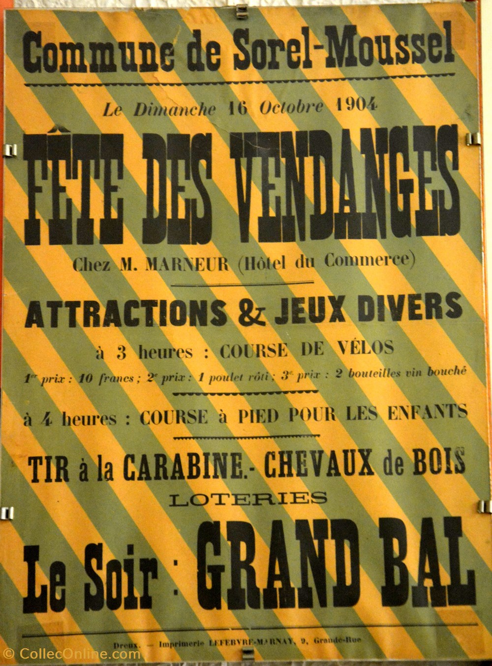 documents anciens affiches institutionnelle fete des vendanges de sorel moussel