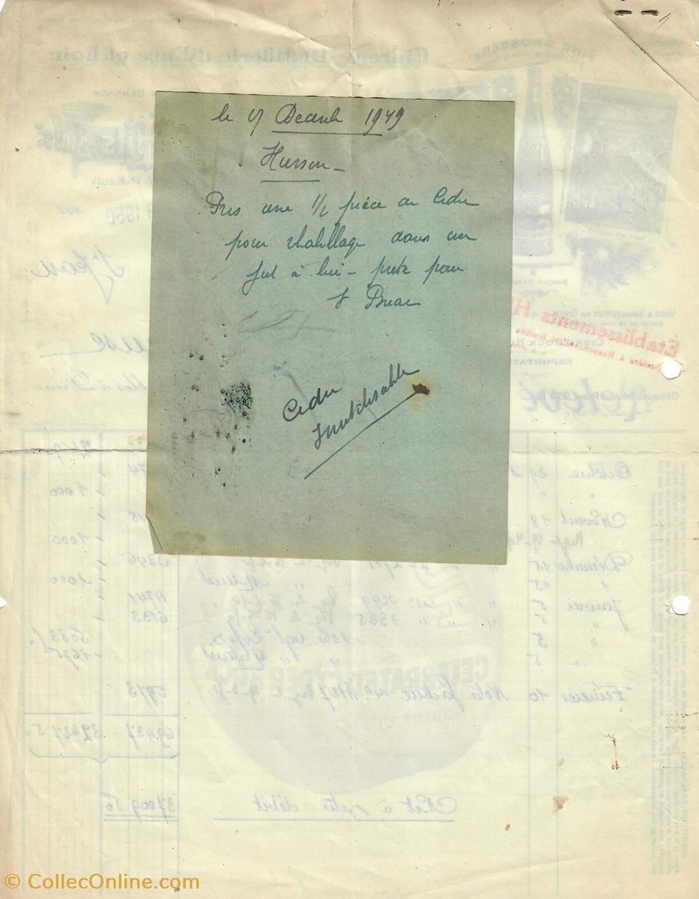Établissements Husson Frères documents anciens factures commerciaux etablissements husson freres