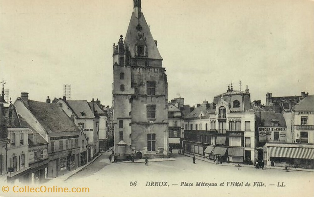 cartes postales europe france la place metezeau et hotel de ville
