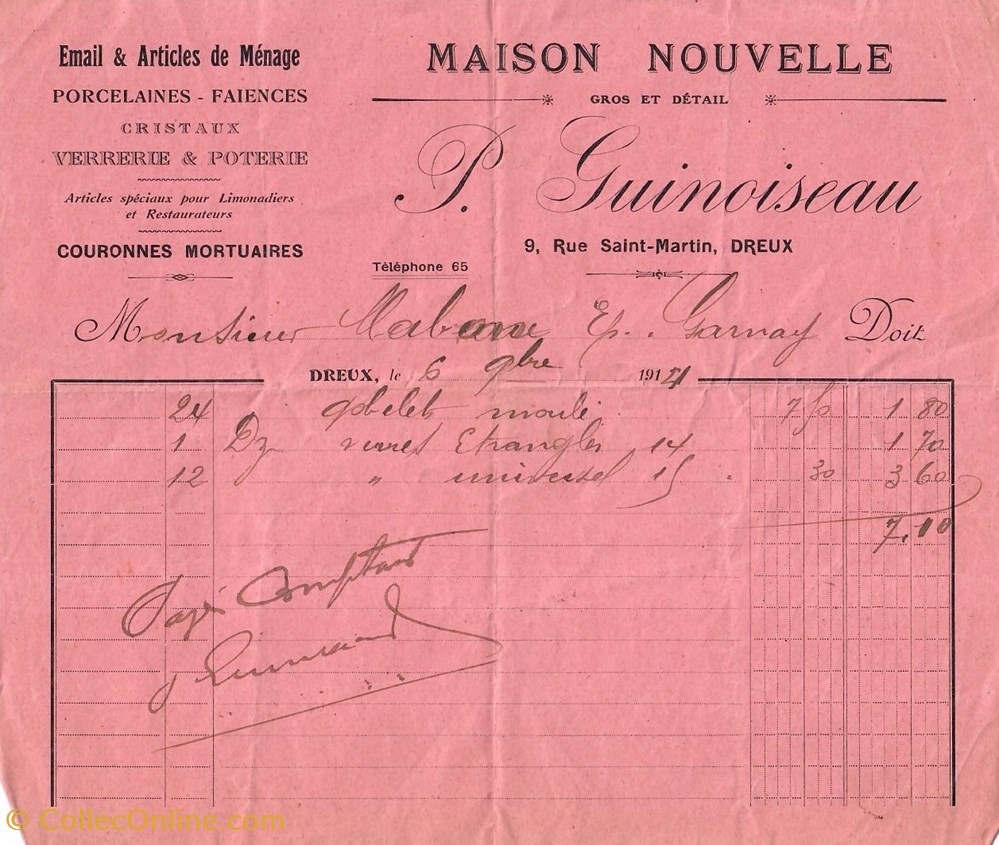 documents anciens factures commerciaux email articles de menage p guinoiseau