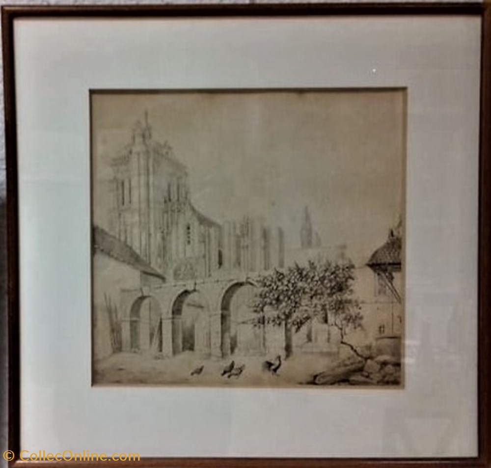 art antiquites peintures dessins techniques mixtes l eglise saint pierre de dreux et arcades de la maison des aides