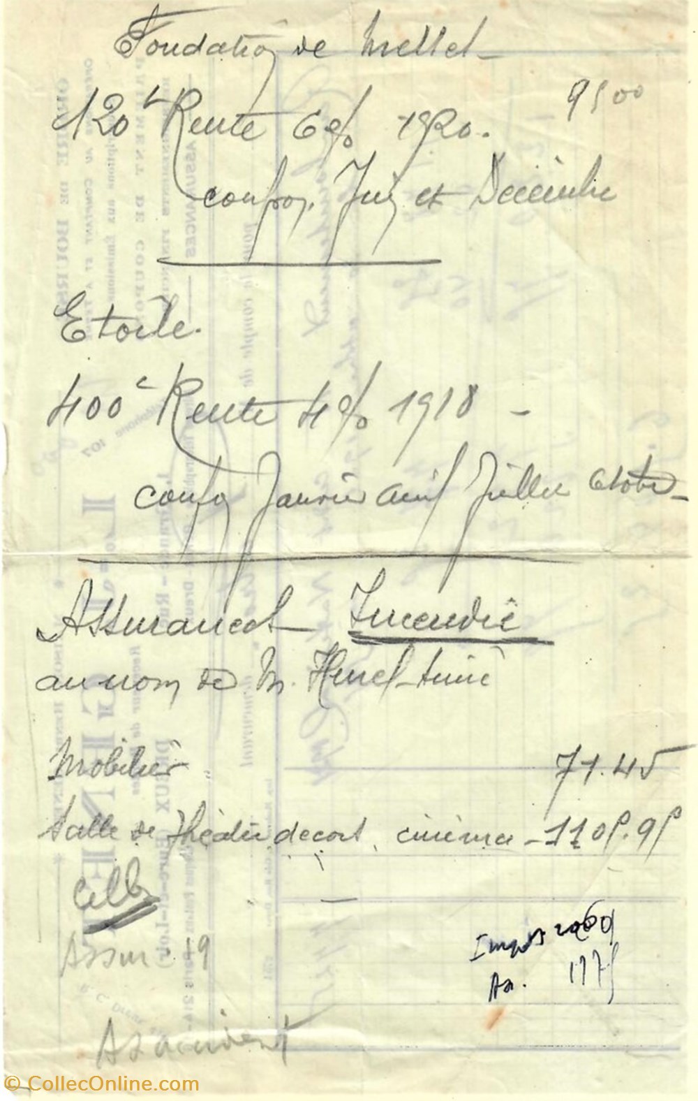 Assurances L.-J. Genet documents anciens factures commerciaux assurances l j genet