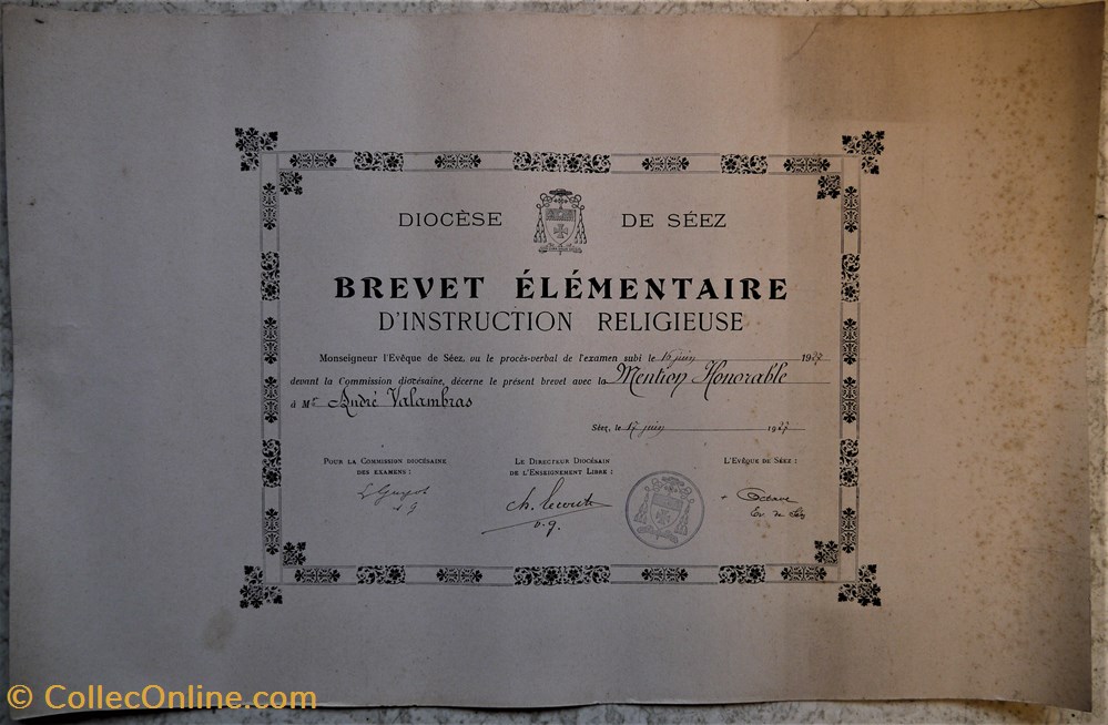 patrimoine religieux brevet elementaire instruction religieuse decerne a andre valambras