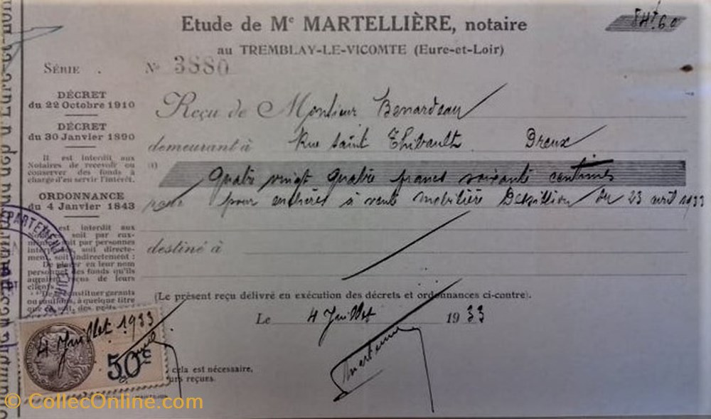 Mandat de l'Étude Notariale de Maître Fernand Martellière documents anciens factures commerciaux mandat de etude notariale de maitre fernand martelliere