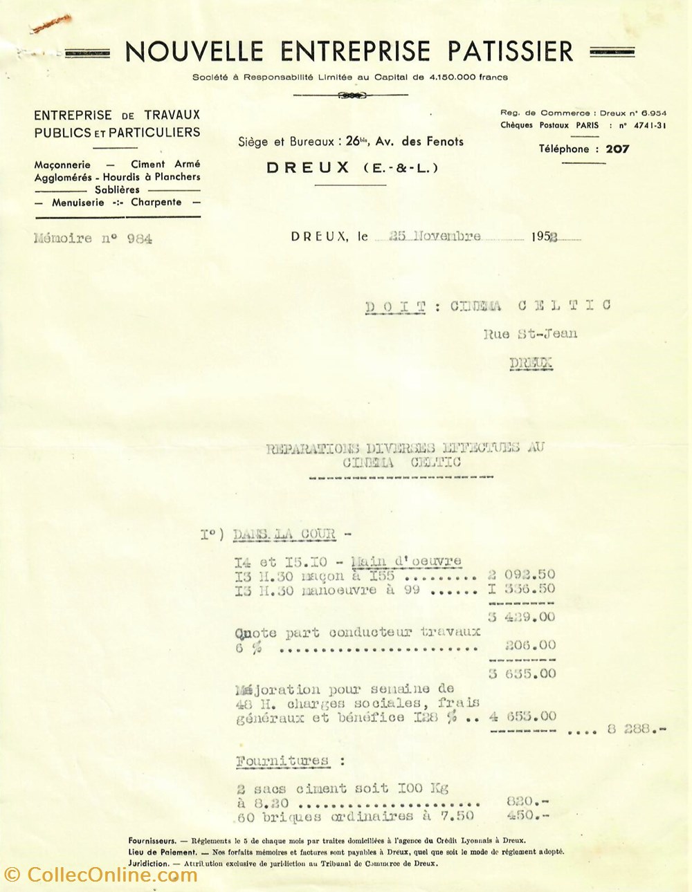 Nouvelle Entreprise Patissier documents anciens factures commerciaux nouvelle entreprise patissier