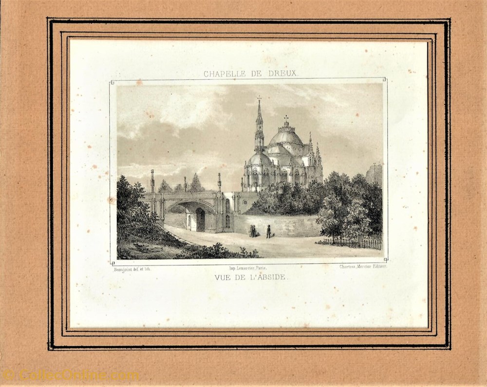 Chapelle Royale de Dreux - vue de l'abside art antiquites estampes gravures chapelle royale de dreux vue de abside