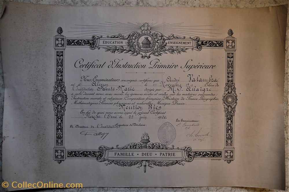 patrimoine religieux certificat instruction primaire superieure decerne a andre valambras