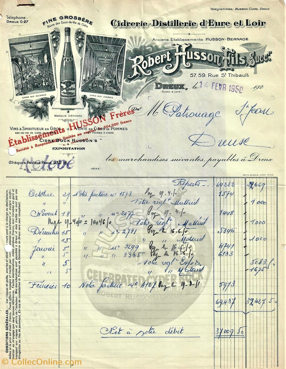 Établissements Husson Frères documents anciens factures commerciaux etablissements husson freres