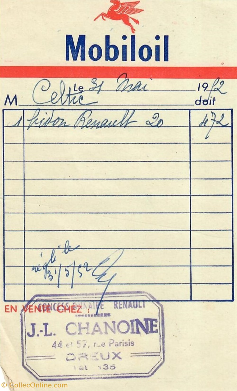 documents anciens factures commerciaux concession chanoine