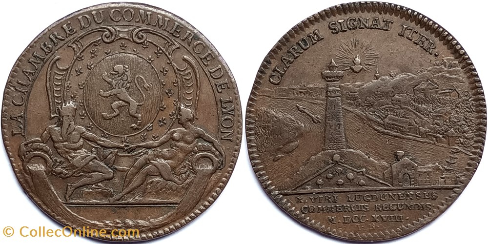 1718 Chambre du commerce de Lyon monnaies paranumismatique jetons poids 1718 chambre du commerce de lyon