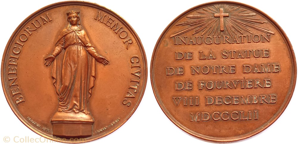france 1852 medaille inauguration statue nd fourviere