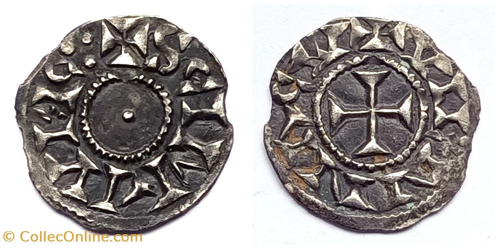 DAUPHINE - CONRAD le Pacifique, roi des 2 Bourgognes, denier de VIENNE, 2nde moitié du Xème siècle monnaies europe medievale france feodales dauphine conrad le pacifique roi des 2 bourgognes denier de vienne 2nde moitie du xeme siecle