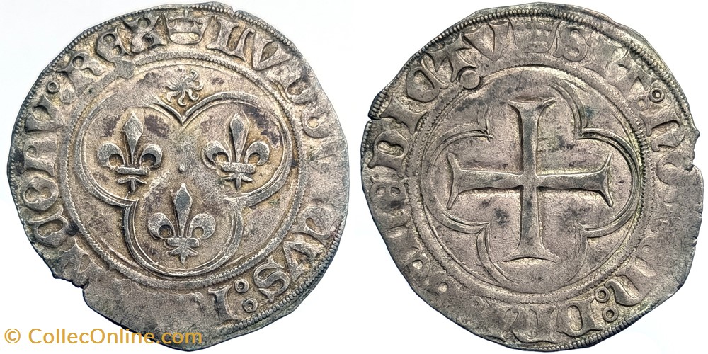 LOUIS XI Blanc au soleil (2 novembre 1475) Saint-Lo monnaies europe medievale france royales louis xi blanc au soleil 2 novembre 1475 saint lo